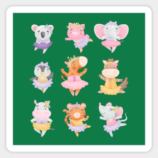 animals in ballerina collection Sticker